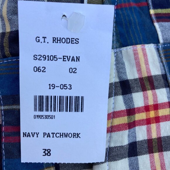 Siegfried Vintage Men's 11" Shorts NWT Madras Plaid Cargo Golf, Preppy, sz 38 - Picture 10 of 14